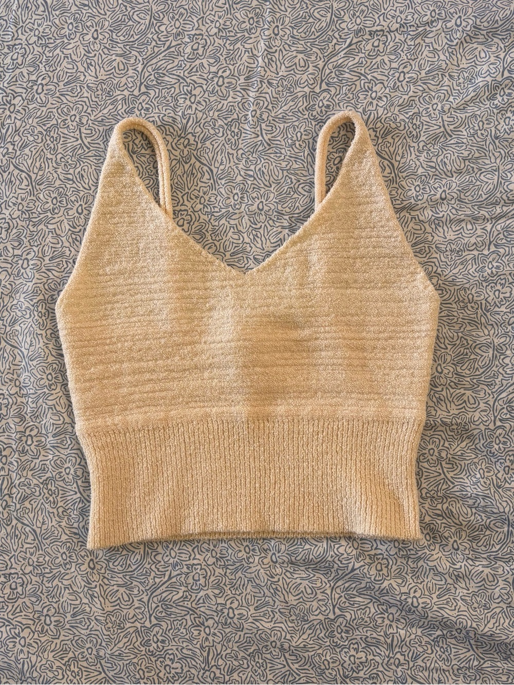 debut Cream V-Neck Knit Tank